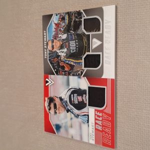 2 Victory Lane Race Ready Tony Stewart Used Material Cards Numbered Champ